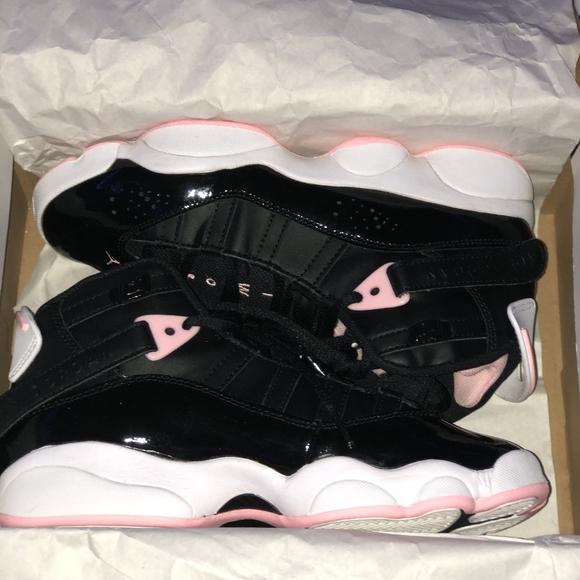 jordan 6 rings black and pink womens